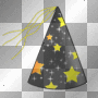 Glittery Party Hat (black and yellow)