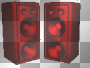 red speakers